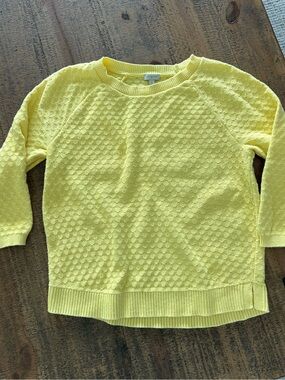 Talbots Lemon Yellow Textured Crewneck Sweater